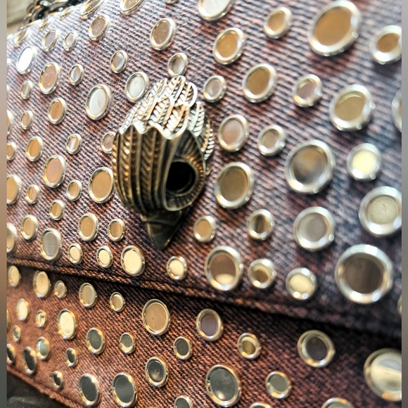 KURT GEIGER NWT Shoreditch Denim Studded Mini Convertible Shoulder Bag - Picture 10 of 15